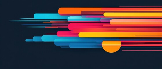 Wall Mural - abstract colorful lines background with motion effect, modern graphic design element for digital wal