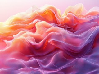 Poster - Soft Pastel Colored Fabric Draping Ethereally
