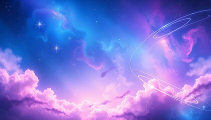 Aufkleber - Cosmic Wonder, Abstract Nebula Art. Celestial Dreamscape, With Swirling Colors And Twinkling Stars. Deep Space Exploration, A Visual Journey. An Inspiring Galactic Scene.