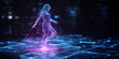 © Artificial South - Digital Dance: A futuristic visualization of a female figure gracefully moving in a digital realm, highlighting the fusion of technology and artistic expression.