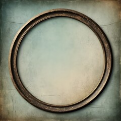 Aufkleber - Worn Circular Frame Texture, A Distressed Background Image With Soft Gradient Tones. A Moody And Atmospheric Effect. An Antique Design. Vintage Aesthetic Ideal For Artistic Projects.