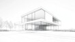 © Mundhut - Modern House Architectural Sketch, Exterior View (1)