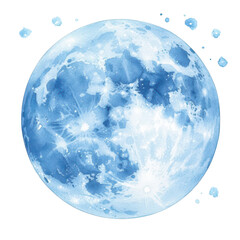 Wall Mural - Watercolor Moon: A celestial dance of light and shadow on a vibrant watercolor moon, capturing the ethereal beauty of the night sky with delicate artistry.