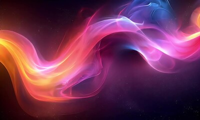 Wall Mural - vibrant abstract swirling light patterns with fluid motion and colorful waves in a dreamlike digital