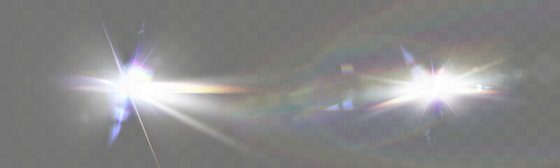 Aufkleber - Glowing light effects with transparency, lens flare, radiant beams, starbursts, and luminous sparkles for overlays and design.
