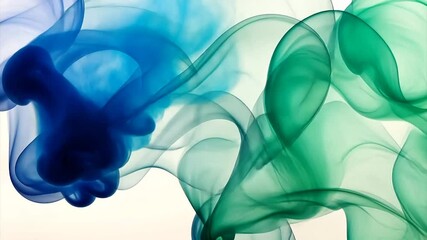 Wall Mural - Abstract swirling teal and blue smoke design