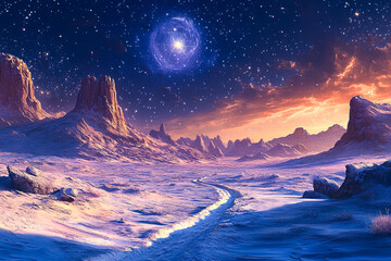 Wall Mural - Cosmic Desert Landscape