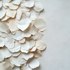 Aufkleber - Minimalist White Petal Arrangement Ethereal Organic Texture Design for Wellness Branding, Soft Neutral Aesthetic in Contemporary Mindfulness Content