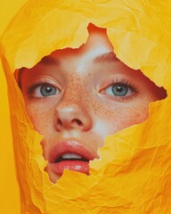 Fototapete - Take A Wild Guess Day Vibrant Gen Z Texture Play - Peekaboo Aesthetic Meets Digital Storytelling for Creative Content Marketing and Intuitive Brand Expression