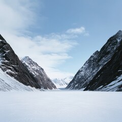 Aufkleber - Climate Crisis Chronicles Immersive 8K Glacial Valley Landscape - Breakthrough Environmental Visualization for Global Sustainability Narratives