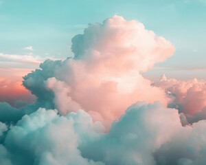 Fototapete - Ethereal Cloud Dreamscape Pastel Meteorological Art for Digital Wellness, Climate Tech Visualization and Mindful Atmospheric Storytelling