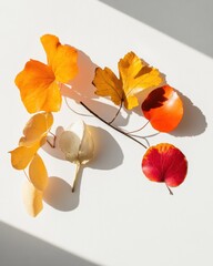Poster - Autumn Chromatic Harmony Translucent Chinese Lantern Botanical Study in Warm Gradient Tones - Seasonal Color Theory for Creative Design Resources and Sustainable Inspiration