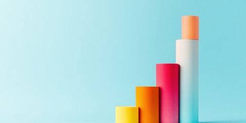 Poster - Minimalist Financial Growth Visualization Vibrant Gradient Bar Graph Illustrating Strategic Debt Reduction and Economic Empowerment for Digital Age Entrepreneurs