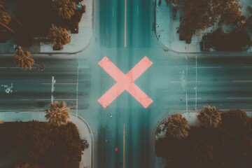 Aufkleber - Futuristic Urban Traffic Management AI-Driven Intersection Innovation with Minimalist Digital Signaling for Smart City Mobility Solutions