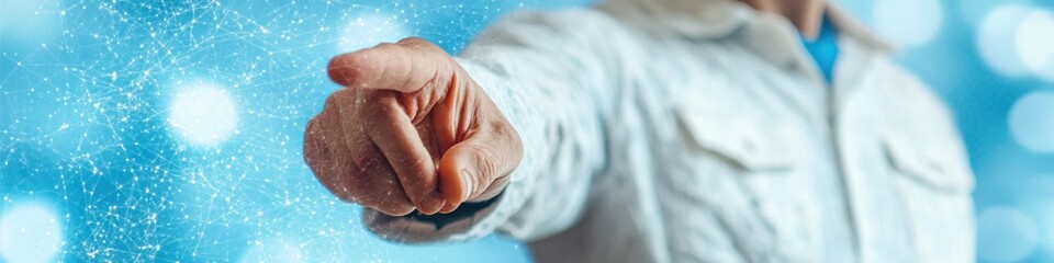 Aufkleber - Future-Forward Professional Pointing Dynamic Business Leadership Visualization with Augmented Reality Interface and Decisive Gesture in Immersive Digital Workspace
