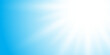 © hossain - Warm Sunny Day with Glowing Sunbeam. Blue Sky and Shining Sun Light Background. Sunlight. Vector.