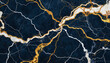 © Nii_Anna - Luxurious marble pattern with gold veins on deep navy background, elegance