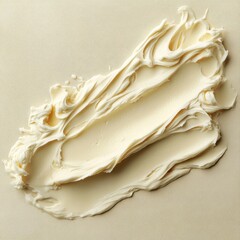 Aufkleber - Creamy butter spread artistically arranged on a smooth surface showcase simple culinary visuals