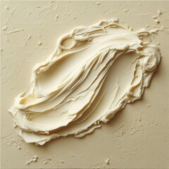 Aufkleber - Creamy spread delicately swirled on a textured background in a culinary art display
