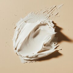 Fototapete - Creamy texture swirled on a smooth surface showcasing the beauty of minimalist design at a modern art studio