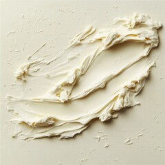 Aufkleber - Creamy texture of freshly whipped butter artfully spread on a canvas in a kitchen setting during daylight