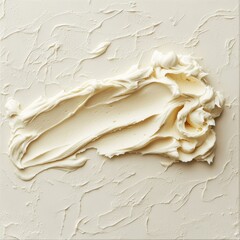 Aufkleber - Creamy spread of buttercream icing elegantly textured on a smooth surface in a culinary setting