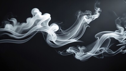 Wall Mural - White smoke on dark background for overlay