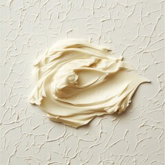 Fototapete - Creamy spreadable texture applied on a textured surface showcasing culinary artistry