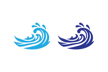 symbol of simple ocean wave icon silhouette in a simple, minimalist vector on a white background