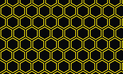 Poster - abstract yellow polygon pattern on dark background, banner, poster.