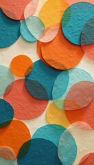 Aufkleber - Abstract Composition of Overlapping Geometric Circles with Translucent Layers in Warm Tones