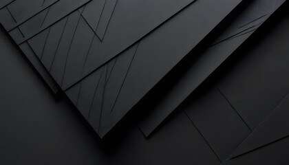 Aufkleber - Minimalist Black Paper Texture, Overlapping Shapes Create Depth. Matte Finish Adds Sophistication. Elegant Background For Design Projects, And Stylish Visuals.