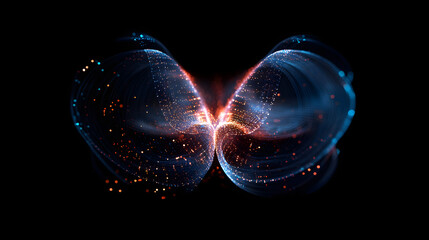 Wall Mural - a mesmerizing abstract depiction of dynamic waves in blue and orange, symbolizing energy and motion.