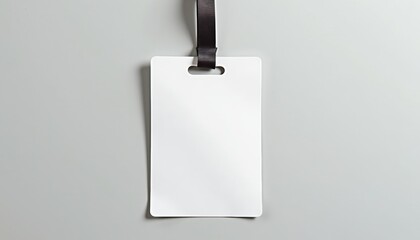 Fototapete - Blank ID card hanging on a gray wall  