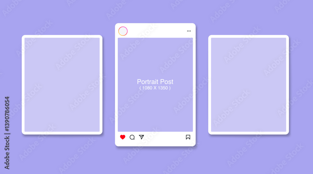 Instagram Portrait / vertical post mockup frame. social media and ...