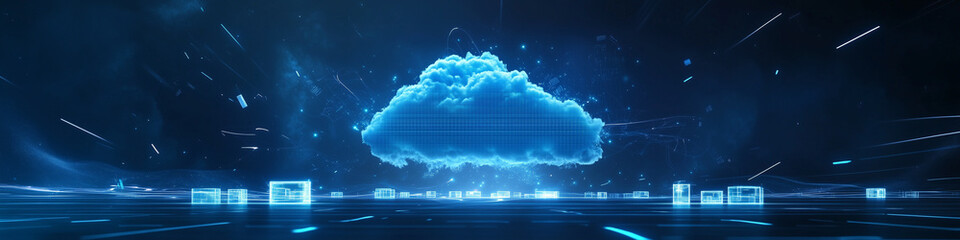 Cloud computing digital information and cyberspace background