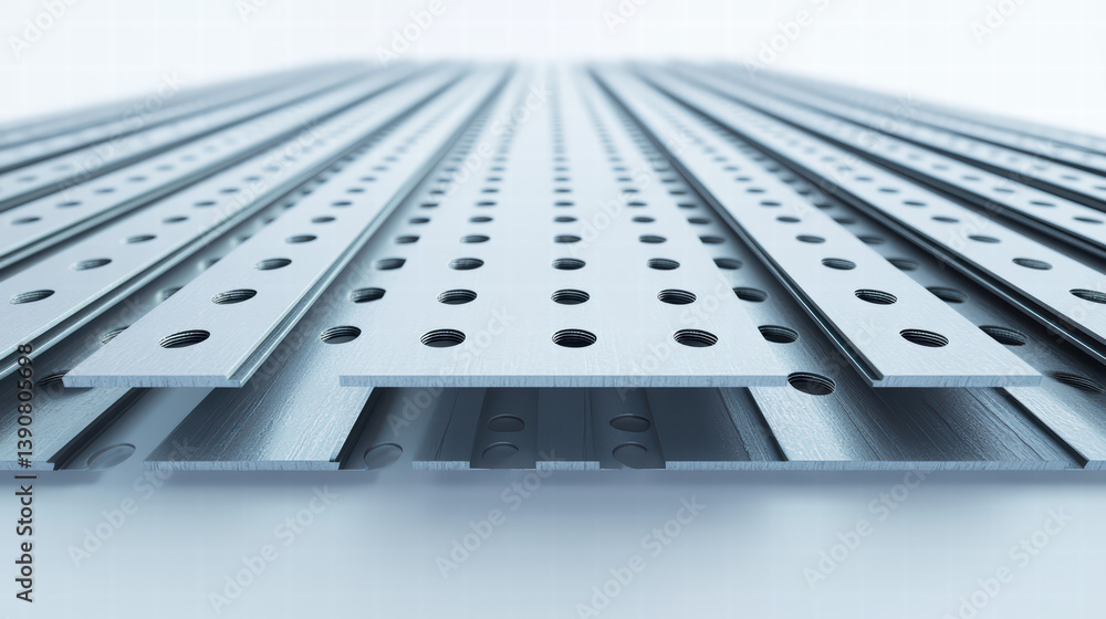 Metallic Grid System Metallic Grid Structure: A detailed, close-up shot showcases the ...