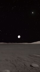 Wall Mural - a small planet is in the middle of a large, empty field. the planet is surrounded by a large number 