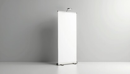 Aufkleber - Blank roll-up banner stand on minimalist backdrop  