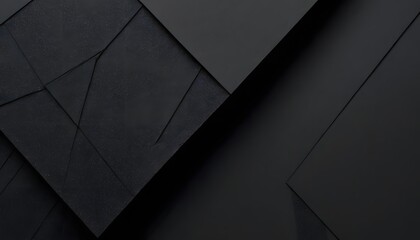 Aufkleber - Abstract Black Paper Texture Background, Overlapping Matte Panels, Sophisticated Design. Sleek Angles Provide Depth, A Monochromatic Minimalist Aesthetic Creates Visual Interest. Perfect For