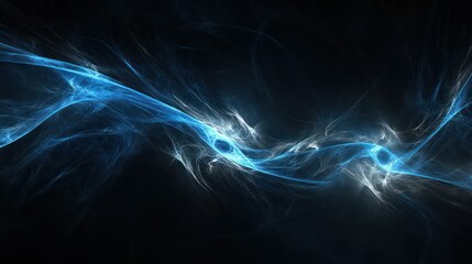 abstract dark background with glowing blue streams