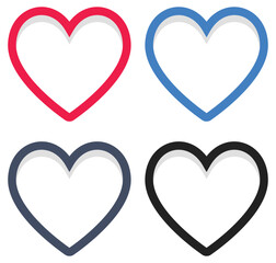 Wall Mural - Set of heart icon isolated on white background.