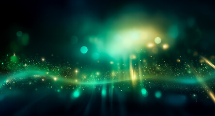 Wall Mural - abstract background featuring luminous green and yellow light effects, creating a dreamy and etherea