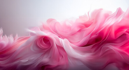 Wall Mural - soft pink and white abstract flowing shapes create a dreamy and gentle image. the curves and smooth 