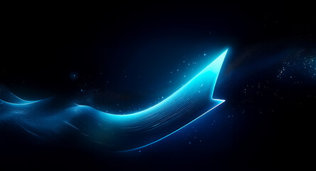Wall Mural - a vivid cyan light streak elegantly curves across a stark, dark backdrop, evoking a sense of speed a