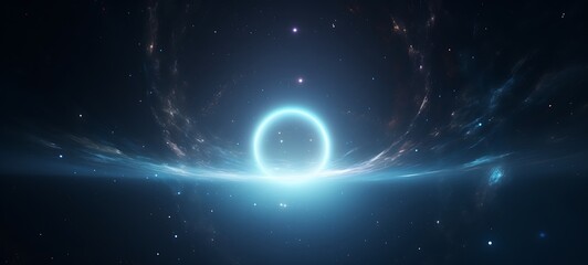 water an orbital outer space circle with starry sky in the background, ai generative