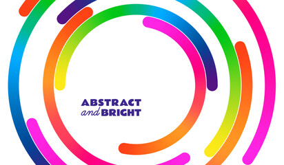 Leinwandbilder - Gradient Circle Pattern. Abstract Background with Swirl Circular Vector Lines. Rainbow Round Color Spiral. Geometric Dynamic Circle Shapes with Gradient.