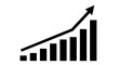 © Olga Ко - Gráfico de crescimento preto em vetor com seta ascendente PNG ou SVG para conceitos financeiros - icône de graphique économique en croissance.