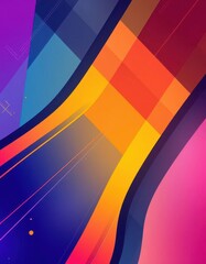 Wall Mural - abstract geometric shapes, dynamic lines & vibrant color gradients create a modern, stylish backdrop