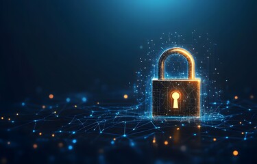 padlock symbol on a circuit board background representing security and data protection.